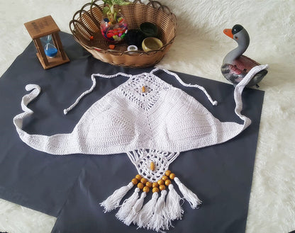 Europe and the United States New Woman Swimsuit Set, Beach Sunshine Bath, Foreign Trade Crochet Crochet Tassel Bikini