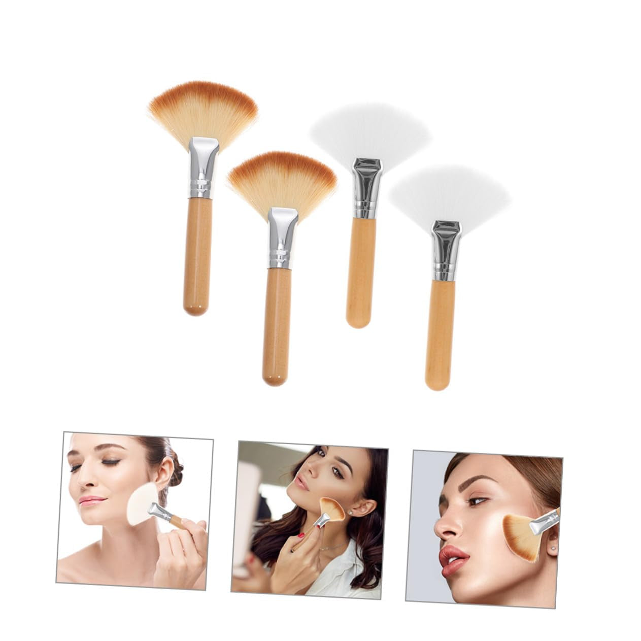 4Pcs Makeup Brush Powder for Highlighter Blush Face Professional Makeup Tools