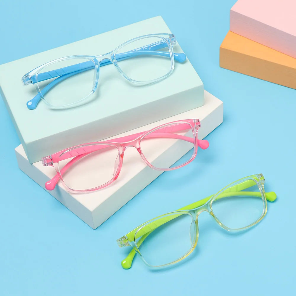 1PC Anti-Blue Kids Glasses Boys Girls Portable Ultra Light Frame Computer Eye Protection Eyeglasses Vision Care Spectacles