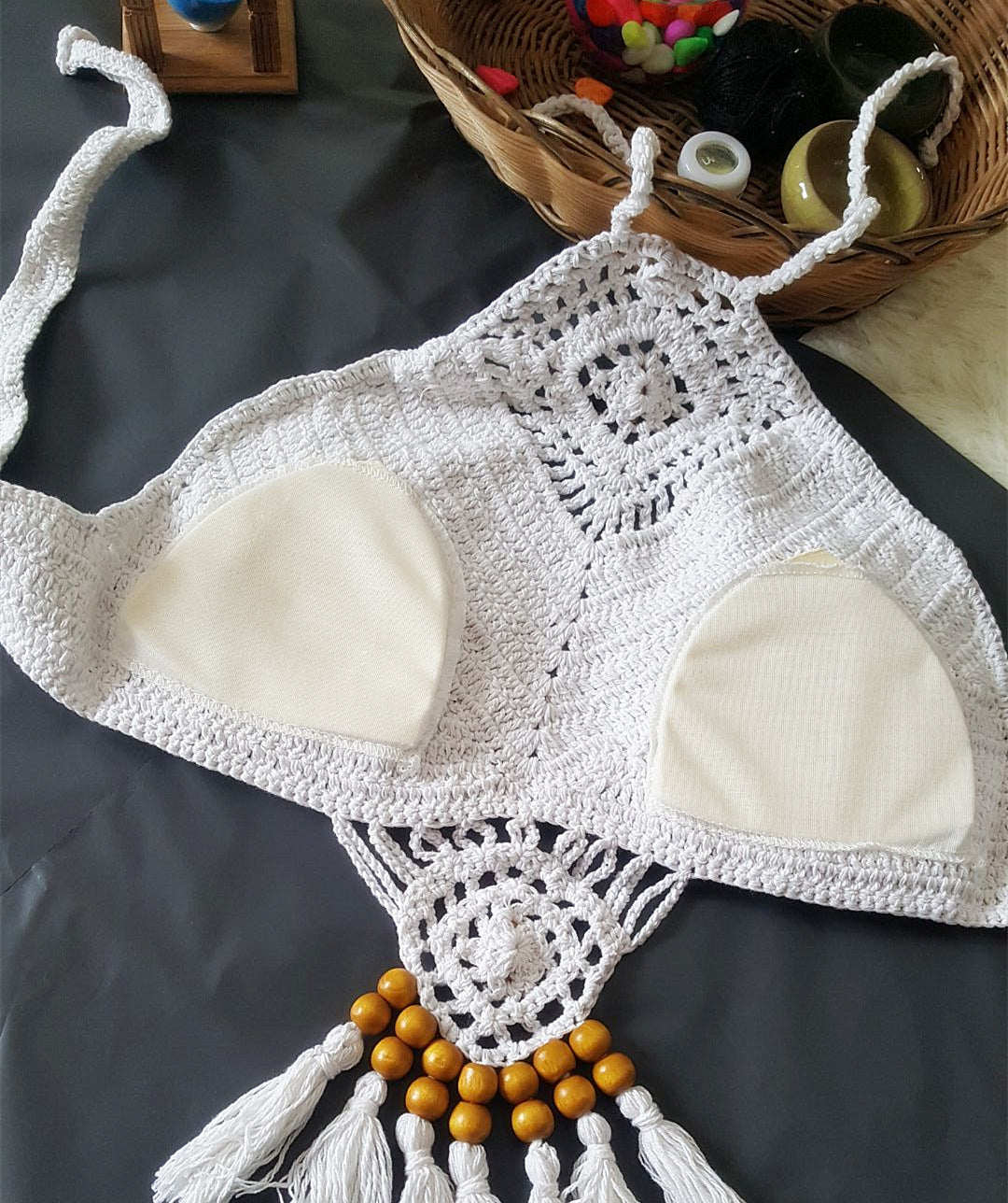 Europe and the United States New Woman Swimsuit Set, Beach Sunshine Bath, Foreign Trade Crochet Crochet Tassel Bikini
