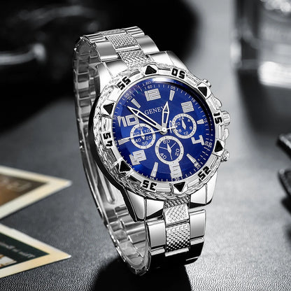 Men'S Foreign Trade Watch Men'S Large Dial Quartz Sports Square Watches for Men'S Glowing Watch Set