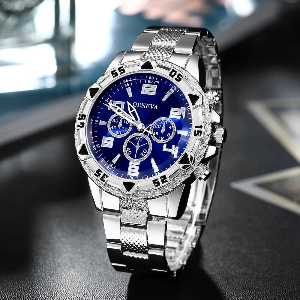 Men'S Foreign Trade Watch Men'S Large Dial Quartz Sports Square Watches for Men'S Glowing Watch Set