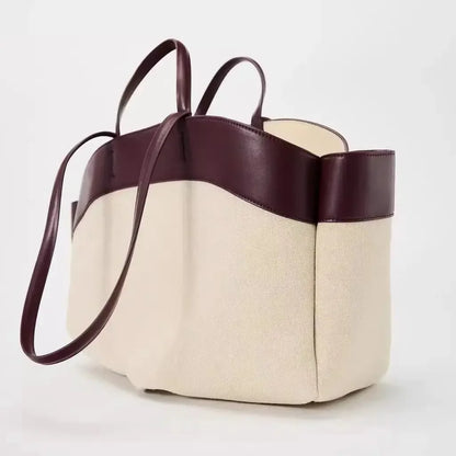 Foreign Trade Fashion Beautiful Canvas Satchels Bag New Mommy Bag Large Capacity Commuter Hand Bill Shoulder Casual Tote Package
