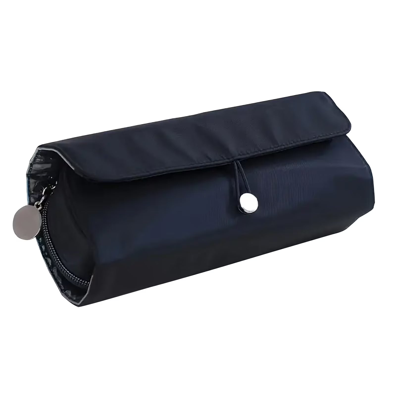 Makeup Brush Holder Makeup Brush Bag Travel Case Pouch Cosmetic Bag Organizer Travel Portable Cosmetics Brushes Black Leather Case with Small Clear Bag for Makeup Artists (Black)