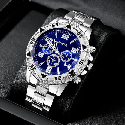 Men'S Foreign Trade Watch Men'S Large Dial Quartz Sports Square Watches for Men'S Glowing Watch Set