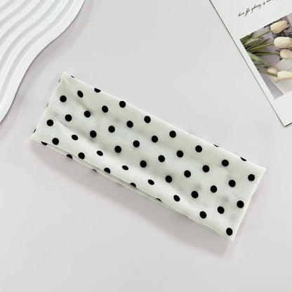 Women's yoga elastic headband with polka dots, autumn fashion makeup