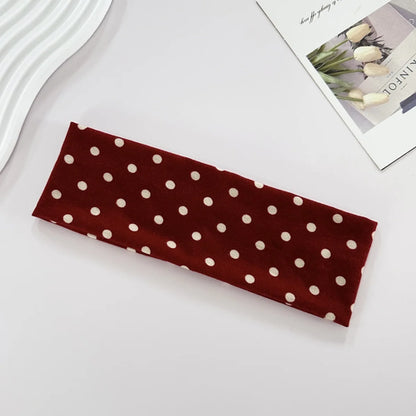 Women's yoga elastic headband with polka dots, autumn fashion makeup