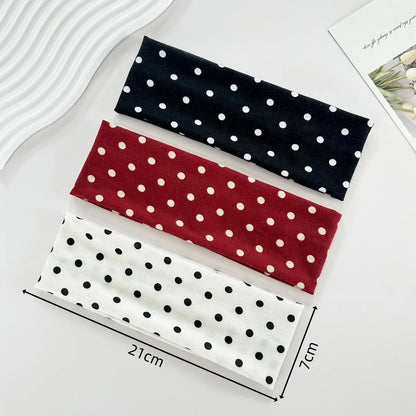 Women's yoga elastic headband with polka dots, autumn fashion makeup