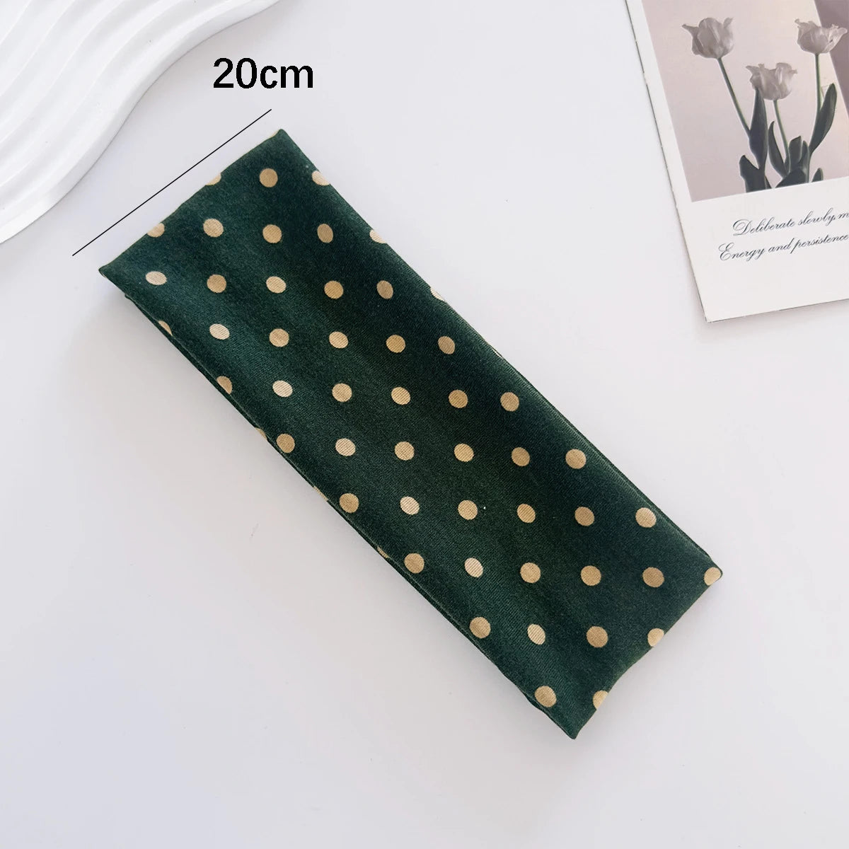 Women's yoga elastic headband with polka dots, autumn fashion makeup