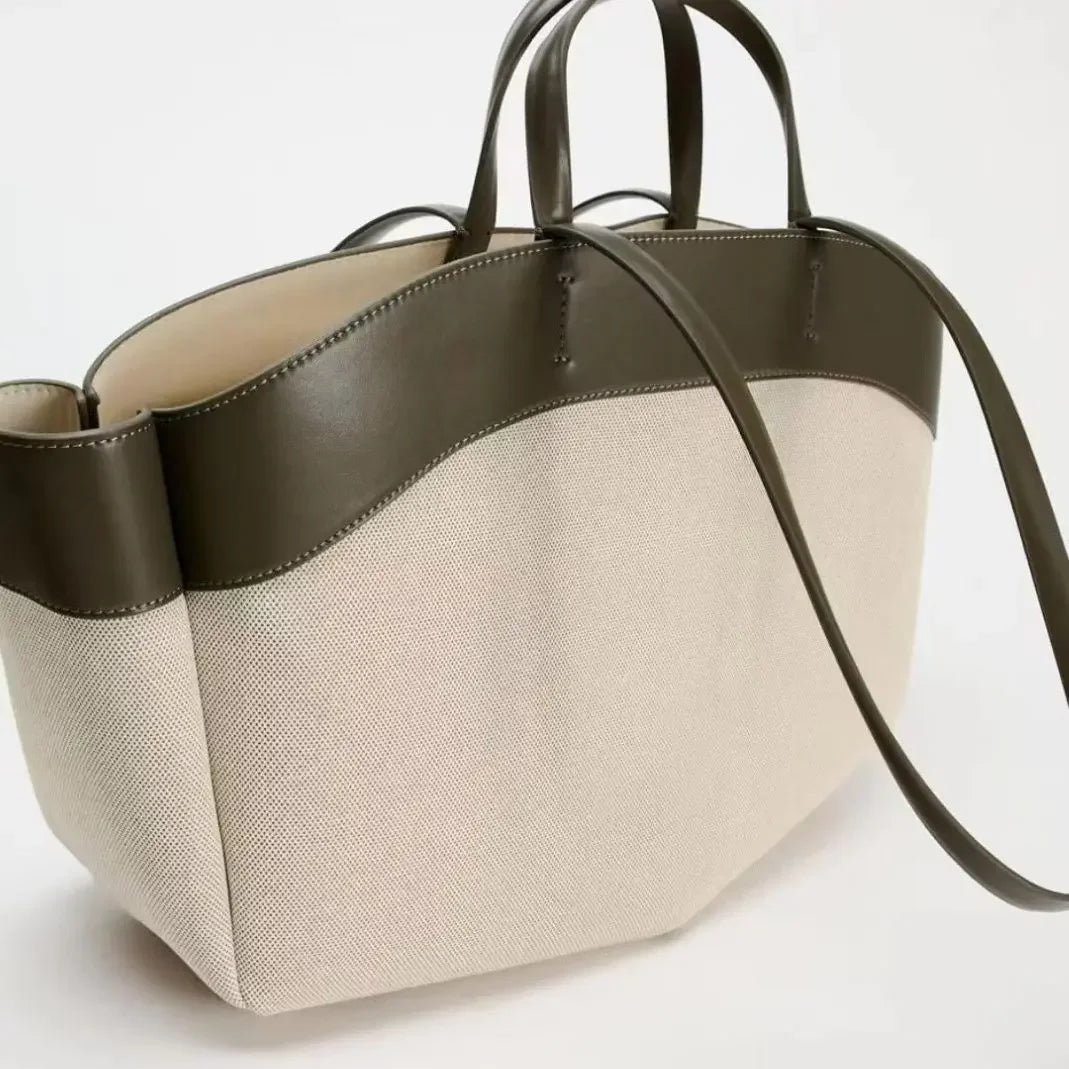 Foreign Trade Fashion Beautiful Canvas Satchels Bag New Mommy Bag Large Capacity Commuter Hand Bill Shoulder Casual Tote Package