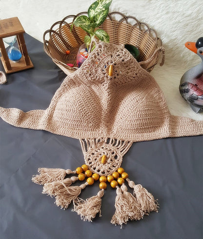 Europe and the United States New Woman Swimsuit Set, Beach Sunshine Bath, Foreign Trade Crochet Crochet Tassel Bikini